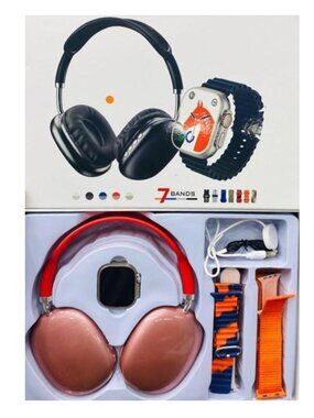 P9 Ultra 2 Smart Watch W/7 Bands With Headphone(Red)( Not Apple)